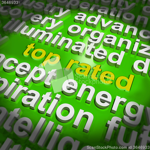 Image of Top Rated Word Cloud Shows Best Ranked Special Product