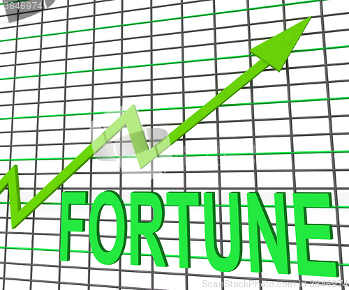 Image of Fortune Graph Chart Shows Increasing Good Luck And Money