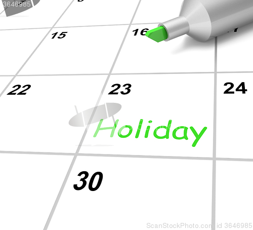 Image of Holiday Calendar Shows Downtime And Day Off