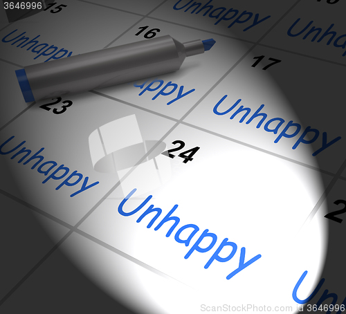 Image of Unhappy Calendar Displays Problems Stress Or Sadness