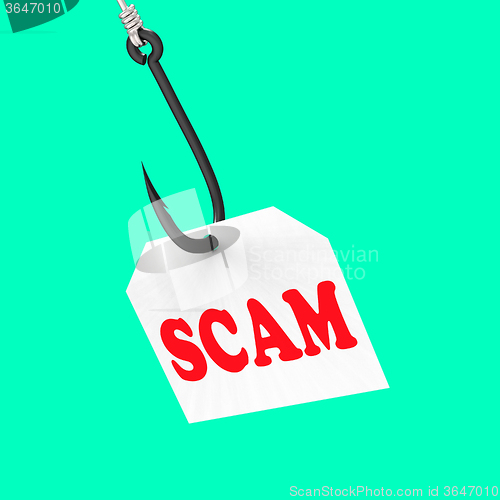 Image of Scam On Hook Means Schemes Or Deceits