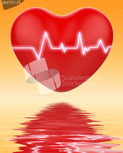 Image of Electro On Heart Displays Cardiology Or Heart Health