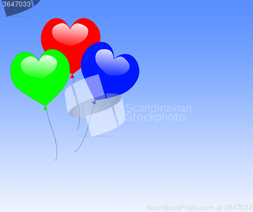 Image of Colourful Heart Balloons Mean Valentines Day Ball Or Party