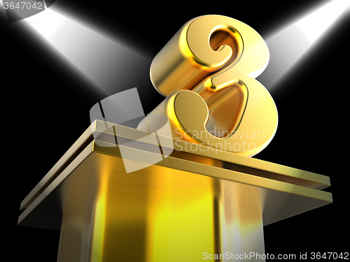 Image of Golden Three On Pedestal Shows Entertainment Awards Or Recogniti