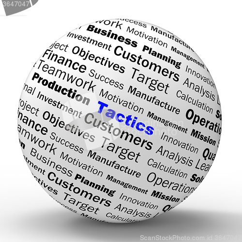 Image of Tactics Sphere Definition Shows Management Plan Or Strategy