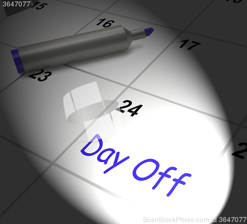 Image of Day Off Calendar Displays Work Leave And Holiday