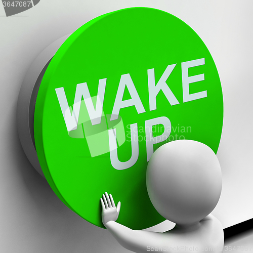 Image of Wake Up Button Means Alarm Awake Or Morning