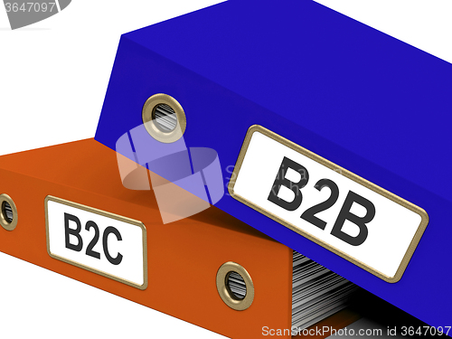 Image of B2B And B2C Folders Mean Company Partnerships Or Customer Relati