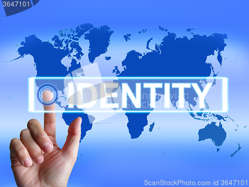 Image of Identity Map Represents Worldwide or International Identificatio