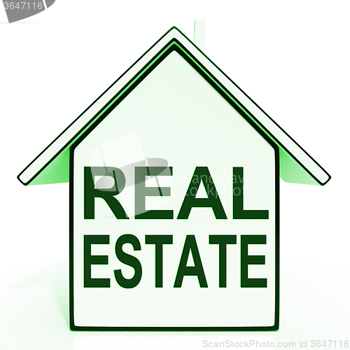 Image of Real Estate House Shows Selling Property Land Or Buildings