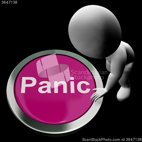 Image of Panic Button Shows Alarm Distress And Crisis
