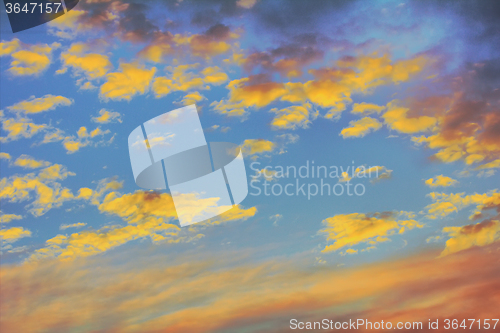 Image of Arctic window: the bright clouds at sunset