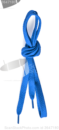 Image of blue shoe lace