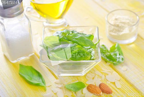 Image of ingredients for pesto sauce