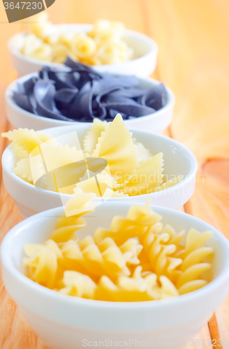 Image of different raw pasta