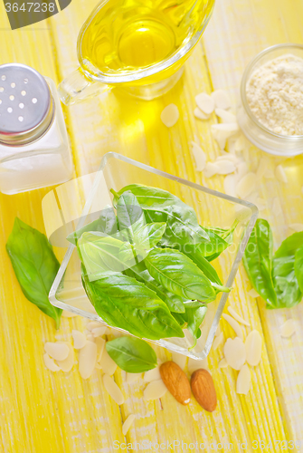 Image of ingredients for pesto sauce