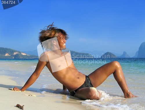 Image of Tropical beach sun tourist