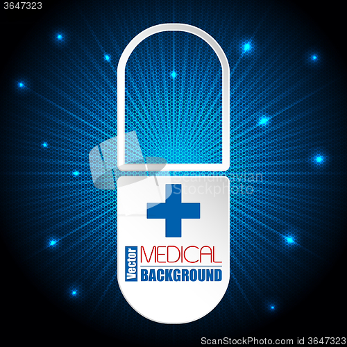 Image of Medical background with white capsule