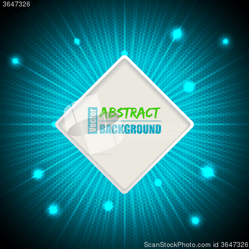 Image of Abstract turquoise background with rhomb text container