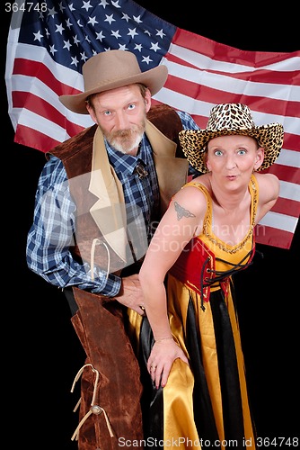 Image of Traditional Western cowboy couple