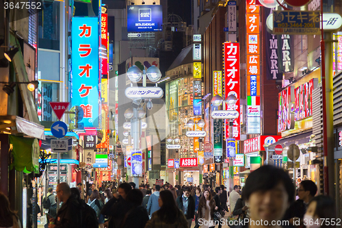 Image of Nightlife in Shibuya, Tokyo, Japan.