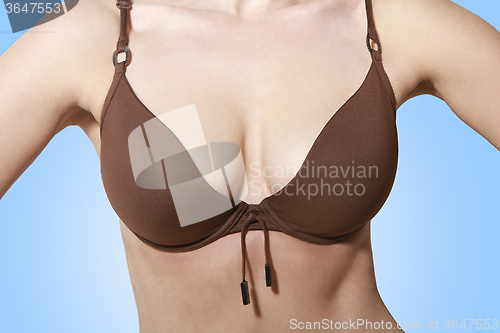 Image of beautiful breasts in bikini