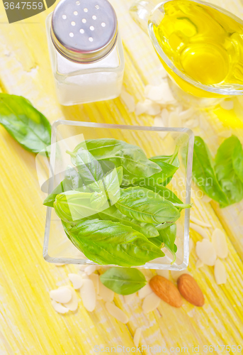 Image of ingredients for pesto sauce