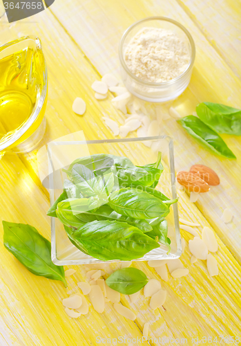 Image of ingredients for pesto sauce