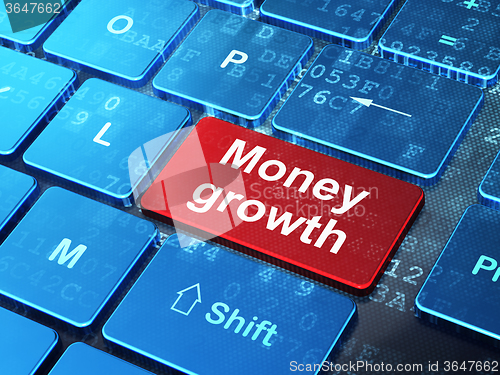 Image of Banking concept: Money Growth on computer keyboard background