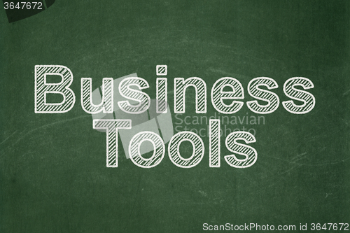 Image of Business concept: Business Tools on chalkboard background