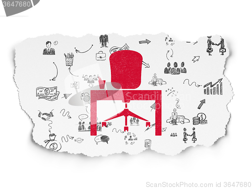 Image of Finance concept: Office on Torn Paper background
