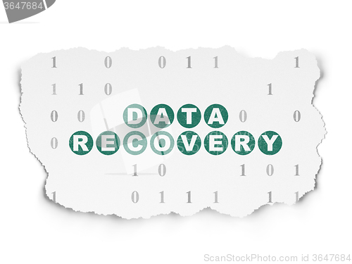 Image of Information concept: Data Recovery on Torn Paper background