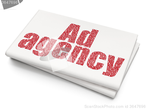 Image of Marketing concept: Ad Agency on Blank Newspaper background