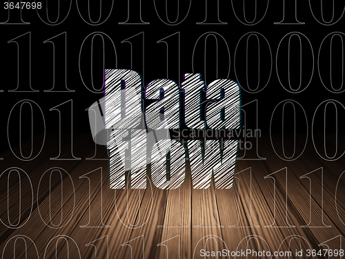 Image of Information concept: Data Flow in grunge dark room