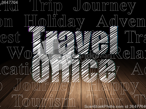 Image of Travel concept: Travel Office in grunge dark room