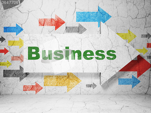 Image of Finance concept: arrow with Business on grunge wall background