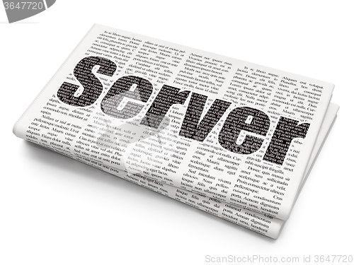 Image of Web development concept: Server on Newspaper background