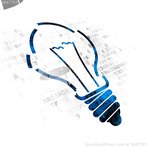 Image of Finance concept: Light Bulb on Digital background