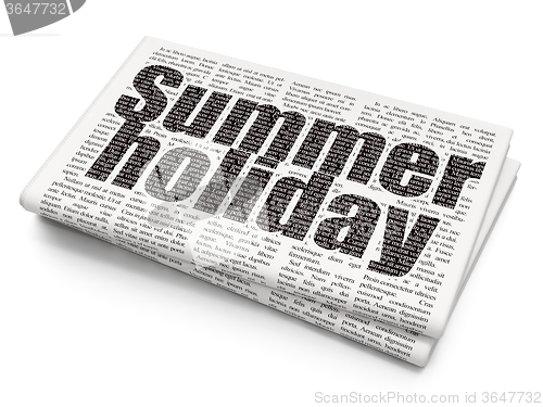 Image of Travel concept: Summer Holiday on Newspaper background