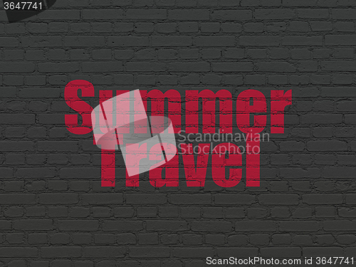 Image of Tourism concept: Summer Travel on wall background