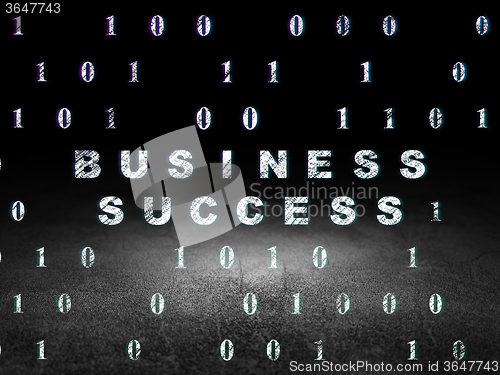 Image of Business concept: Business Success in grunge dark room