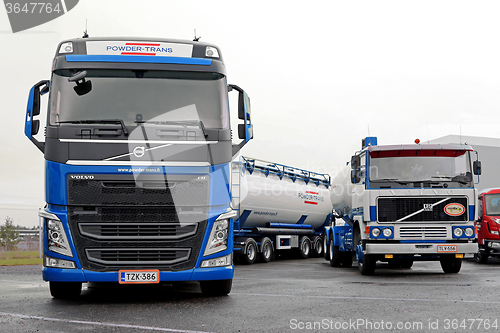 Image of  Two Volvo Tank Trucks New and Retro