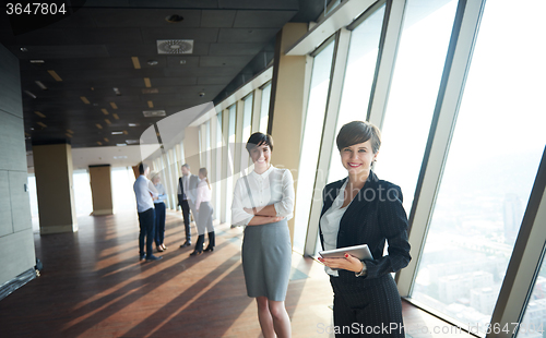 Image of business people group, females as team leaders