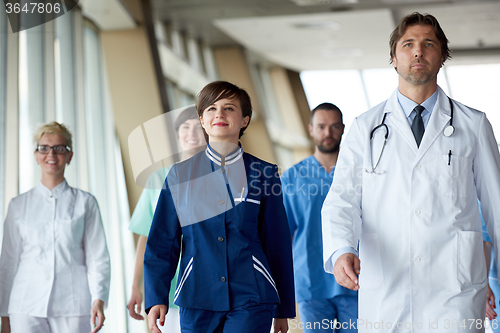 Image of doctors team walking