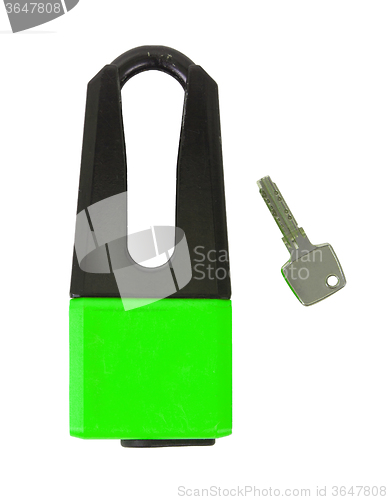 Image of Heavy disc lock for motorcycle, isolated on white background