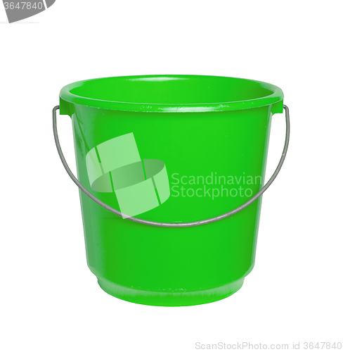 Image of Single green bucket isolated