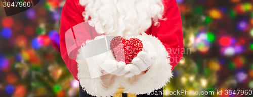 Image of close up of santa claus with heart shape