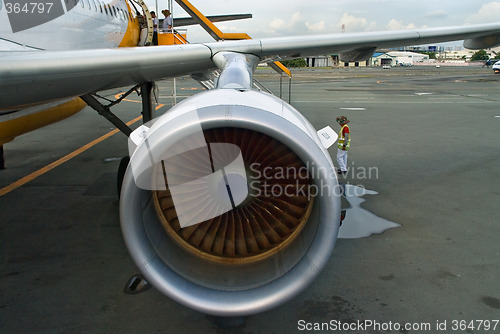 Image of Airplane jet engine.