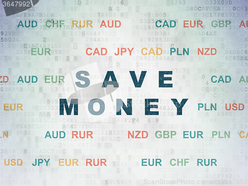 Image of Banking concept: Save Money on Digital Paper background