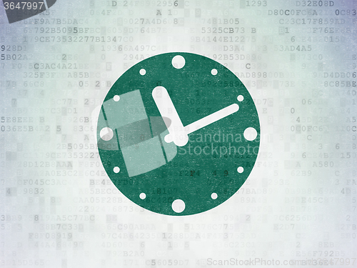 Image of Time concept: Clock on Digital Paper background